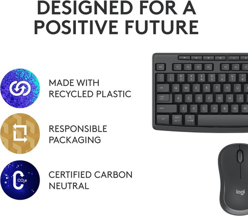 Logitech MK370 Combo for Business, Full-Size Wireless Keyboard and Wireless Mous - Photo 3/10