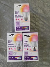 WiZ 603449 A19 White  Color Changing Wi-Fi Smart LED Light Bulb - 3 COUNT New