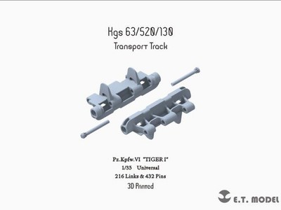 ETModel 1/35 Tiger I Kgs 63/520/130 Transport Workable Tracks (3D Printed)