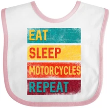 Inktastic Eat Sleep Motorcycles Repeat Baby Bib Motorcycle Race Off Roading