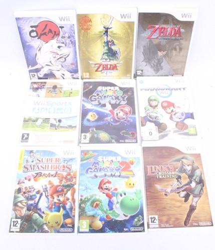 9 x Nintendo WII Cased Games Inc SUPER MARIO GALAXY 1/2 I MARIO KART WII - B18