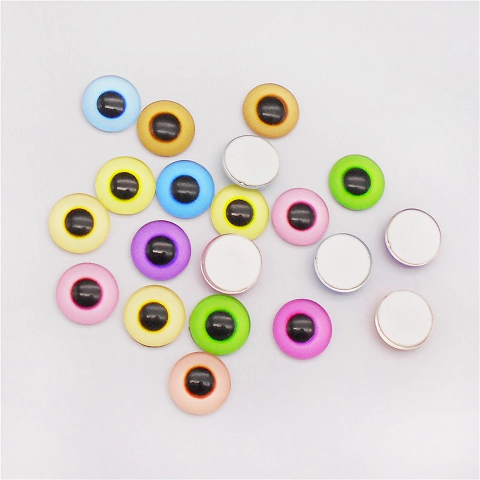 Dome Animal Toy Eyes Flatback Glass Cabochons Cute Bear Eyes for DIY Doll Making - Image 3 of 4