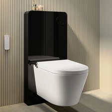 Wall Hung Smart Bidet Japanese Toilet with Heated Seat, Black BUN/HAKOWHGB/97875