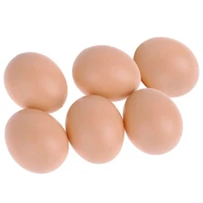 6pcs Fake Plastic Chicken Nest Eggs Poultry Coop Cage Accessories Hen Laying Aid