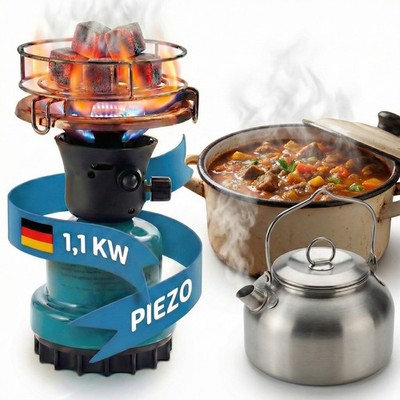 Gas Kocher Campingkocher 1,1kW mit Rost Camping Herd Tisch Notfall Kocher Grill
