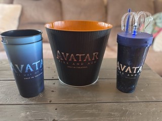 Avatar Fire And Ash Popcorn Bucket Tin And Cup Topper Set Used 1x