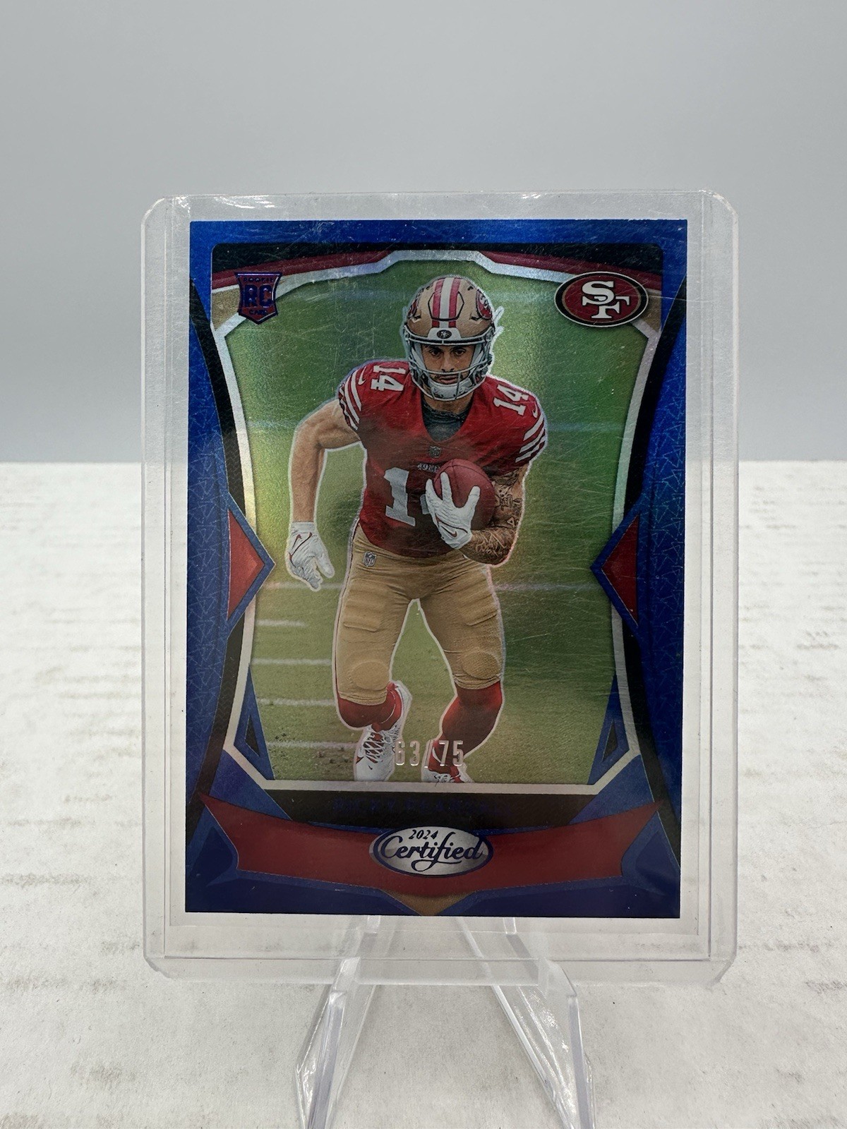 2024 Panini Certified - Rookies Ricky Pearsall #122 Blue Mirror /75 (RC)