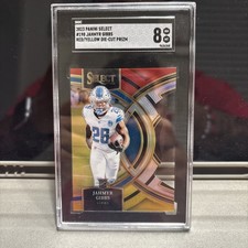 2023 Panini Select Premier Level Jahmyr Gibbs #198 Red & Yellow Prizm DieCut(RC)