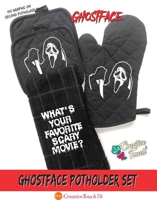 Scream  Ghostface Scary Movie Black Pot holder set of 4