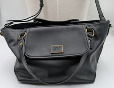 Borsa a mano Frye & Co nera tracolla tracolla doppio manico zip superiore