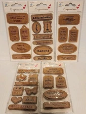 Little Birdie Kraft Handmade EXPRESSIONS Stickers - Lot of 5  RARE