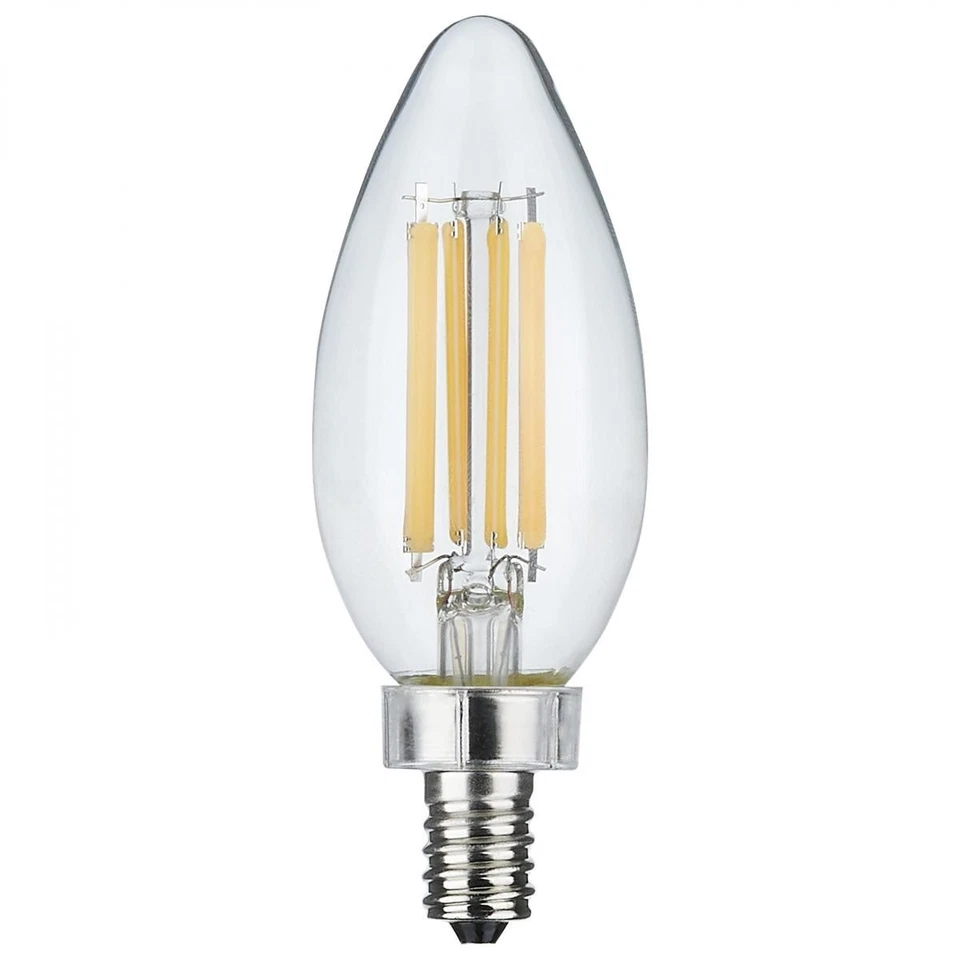Satco S11344 - 8 Watt C11 LED Candelabra Clear Bulbs - 4000K (2, 6 or 24 Pack) - Image 2 of 4