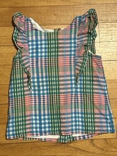 Janie Jack Sunshine Daydreams Pretty in Plaid Ruffled Summer Top/Shirt Size 3T