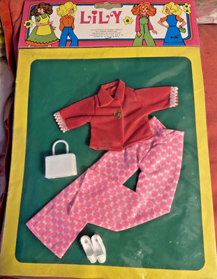 70er Jahre ''Lily'' (4106) Outfit Neu mit Karton - Sindy/Barbie Größe/geschlossener französischer Ladenbestand