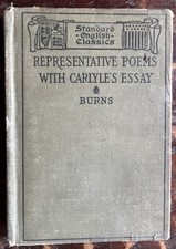 Original 1897 Representative Poems of Robert Burns with Carlyle's Essay on Burns