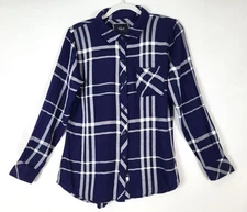 Rails Womens Hunter Plaid Button Down Shirt Blue Size Medium