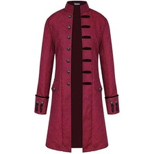 Men's Jacket Coat Red Damask Gothic Steampunk Aristocrat / Vampire Cosplay