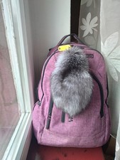 Real fox tail keychain Gray fur key chain Gift for Christmas Birthday gift