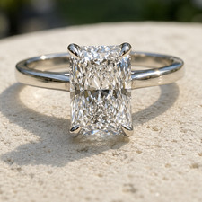IGI 2.15 Ct Lab Grown Diamond Engagement Ring 14k White Gold Radiant Cut