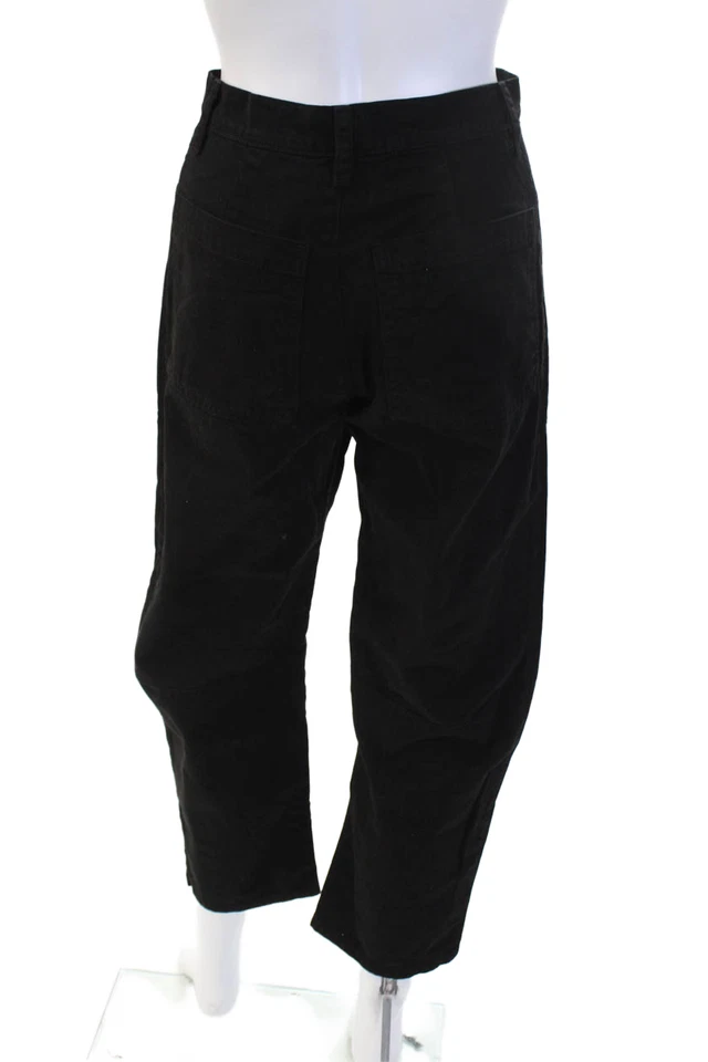 Pantalones cargo recortados unisex de terciopelo botones negros 100 % algodón talla 0 Foto 3 de 4