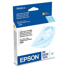 GENUINE Epson 34 T0345 Light Cyan Ink Cartridge for Stylus Photo 2200 Printer