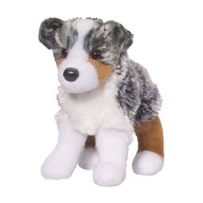 Douglas Steward Australian Shepherd Dog 8" 20 cm Long, Gray / White / Tan