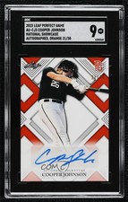 2023 Leaf Perfect Game National Showcase Orange 21/30 Cooper Johnson Auto 16wc