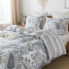 King Size Duvet Cover - 3pcs Paisley Comforter Cover, Soft Breathable Floral