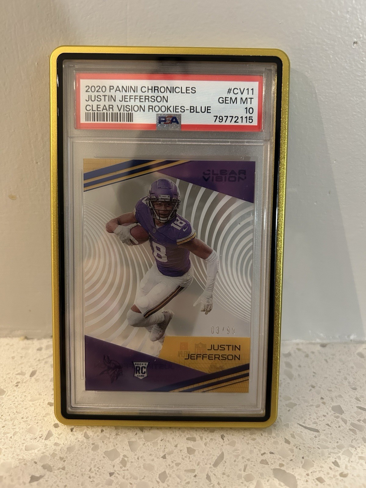 Justin Jefferson Panini Chronicles Clear Vision Rookies #CV11 Blue