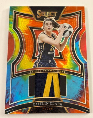 Caitlin Clark 2025 Select WNBA Tie-Dye Prizm Sick Patch Card  Jersey Match 22/25