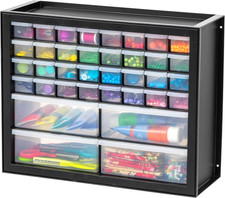 36 Drawer Storage Cabinet Made in USA Black Garage Tool Organizer with Small and