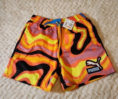 184-PUMA Men's Lava Hot Coral Beach  in Swim Board Shorts 538408-01 Men Size S