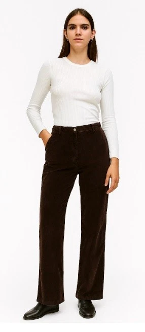 M&S Cord Corduroy Trousers Stretch Wide Leg Jeans High Waist - Image 2 of 4