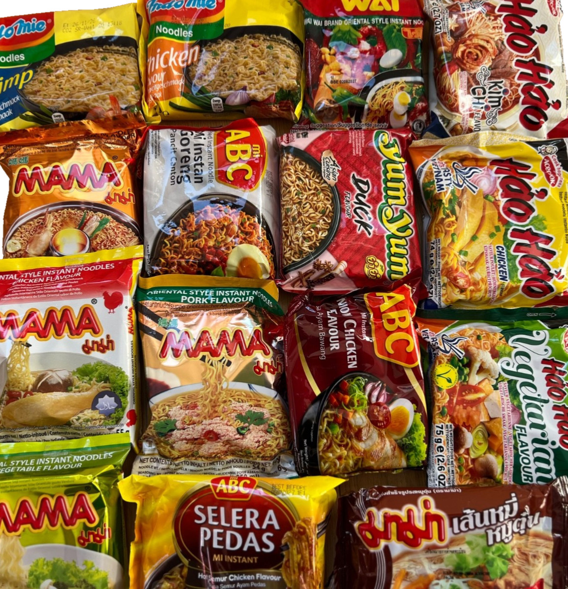 Yum Yum Instant Nudeln Mischung Indomie MAMA Acecook A-one Nudelsupp Asia 28er