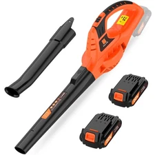 Cordless Leaf Blower,21V Handheld Electric Leaf Blower with 2 x 2.0Ah Battery...