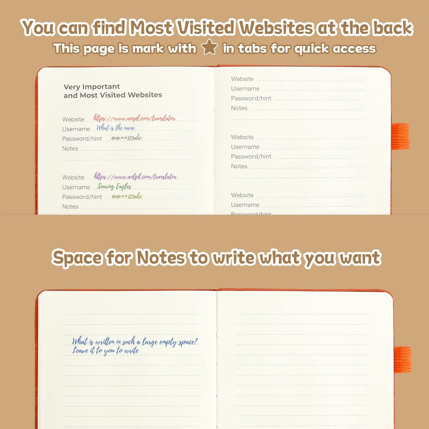 DAOFARY Password Book with Alphabetical Tabs - Small Keeper Book... 