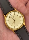 1987 Vintage Timex Men's Gold-Tone Quartz Watch w/New Leather Band - RUNNING!