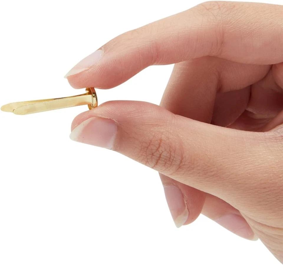 Mini Brads de papel de cabeza plana para manualidades - 500 piezas, 5 tamaños (0,37-1 pulgadas), sujetador dorado Foto 3 de 4