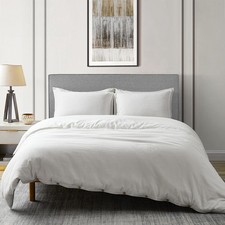 Linen Duvet Cover Set - French Linen Cotton Blend Natural Flax Soft Breathable B