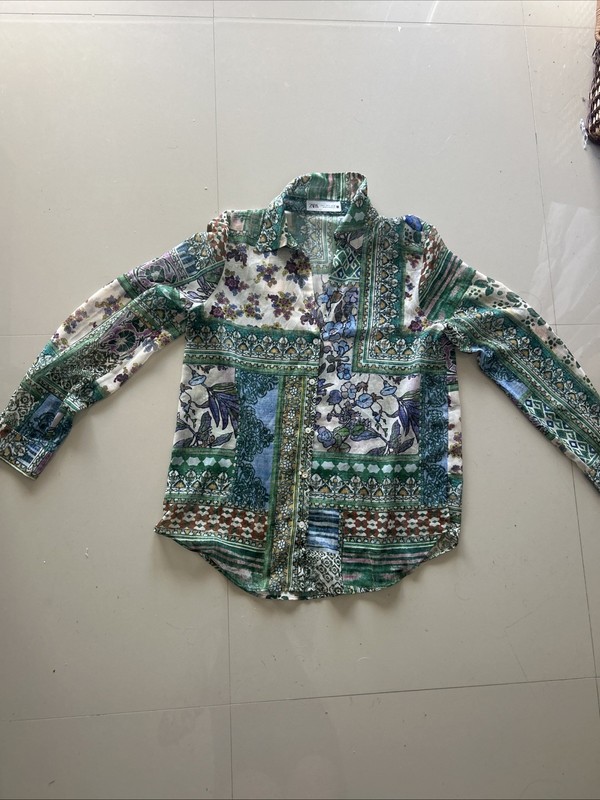 Zara Colorful Shirt Womens S Button Up *