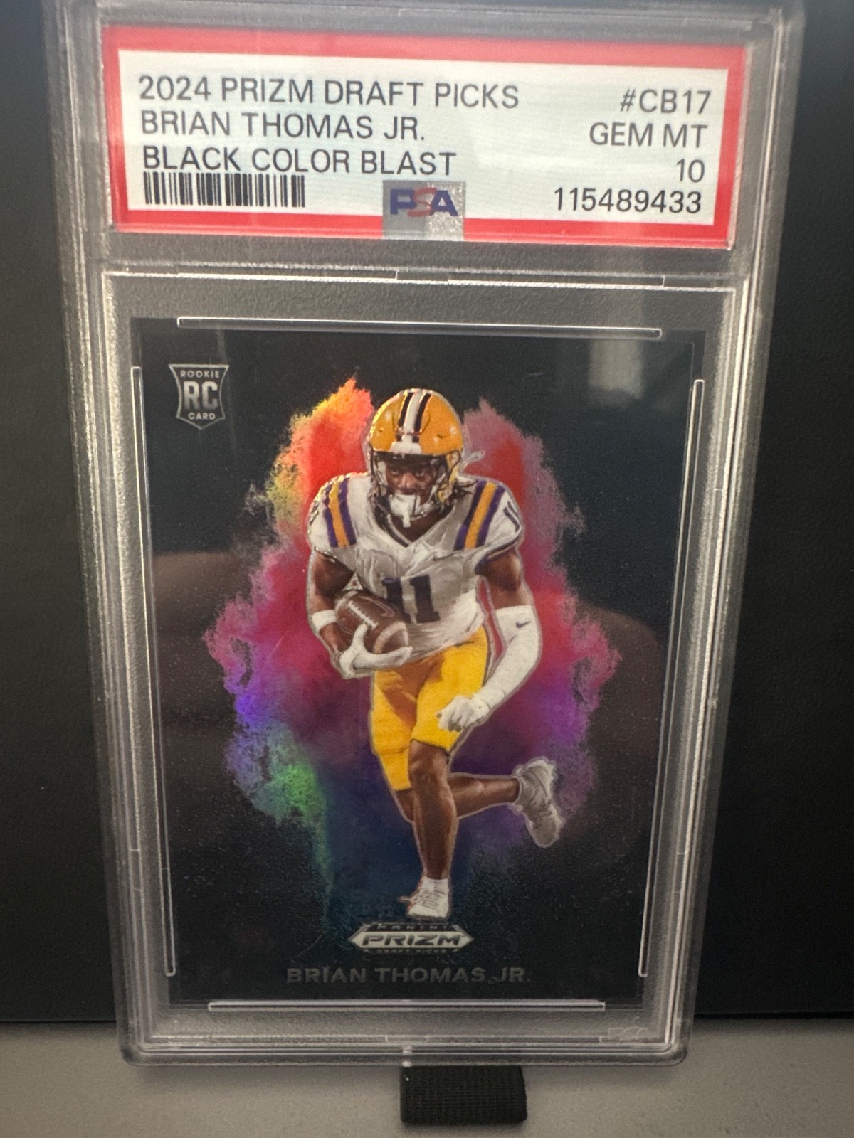Brian Thomas Jr. 2024 Prizm Draft Picks Color Blast Black #CB17 PSA 10 Rookie RC