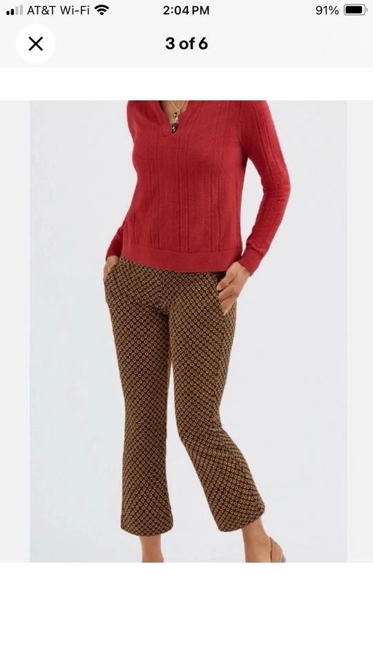 Pantalón Cabi Dandy 4689 Estampado Medallón, Talla Grande, Marrón Foto 3 de 4