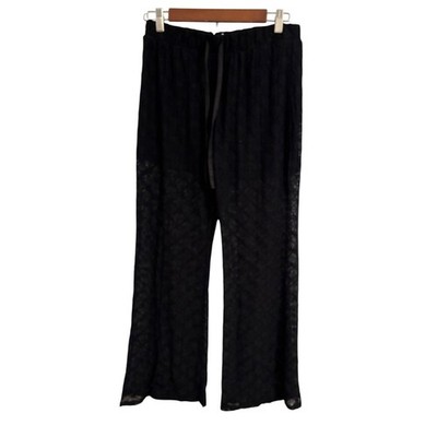 No Boundaries Witchy Whimsigoth Crochet Flare Sheer Pants L(11/13) Sexy Festival