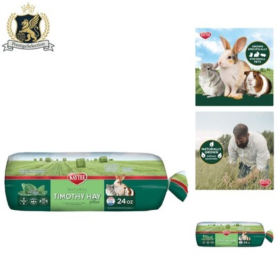 High Fiber Timothy Hay Plus Mint for Balanced Diets - 24 Ounce for Small Animals