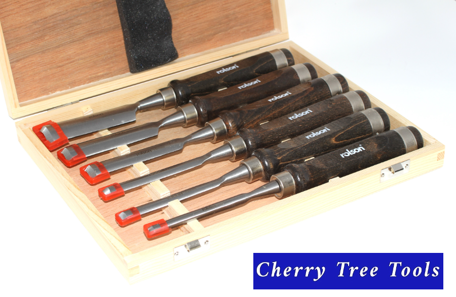 Rolson 6 Piece Wood Carving Chisel Gouge Set with Blade sizes 6-32mm