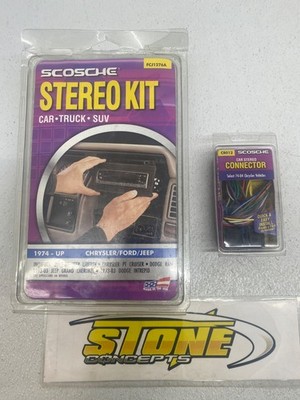 Scosche FCJ1276A  74 & Up Ford Chrysler Jeep Stereo Dash Install Kit Ram CR012