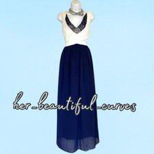 QUIZ MAXI PEARLED BEADED MIDI MAXI EVENING PARTY DRESS SIZE 16