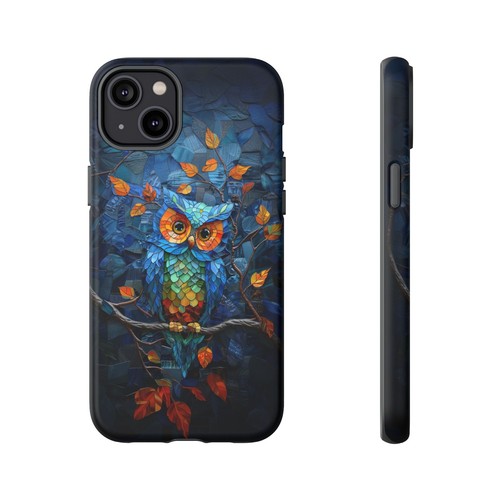 Blue Owl Bird Stained Glass Phone Case for iPhone, Samsung Galaxy, Pixel - 第 74/119 張圖片