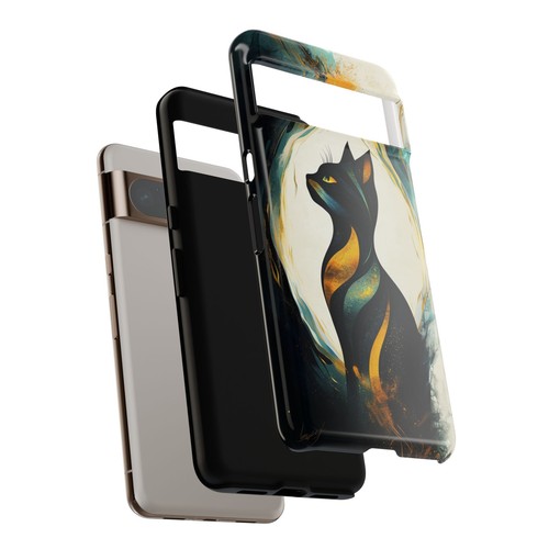 Cat Abstract Yellow Black Phone Case for iPhone, Samsung Galaxy, Pixel - 第 232/240 張圖片
