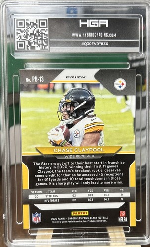 2020 Panini Chronicles - Prizm Black Silver #PB-13 Chase Claypool (RC) - Picture 2 of 2